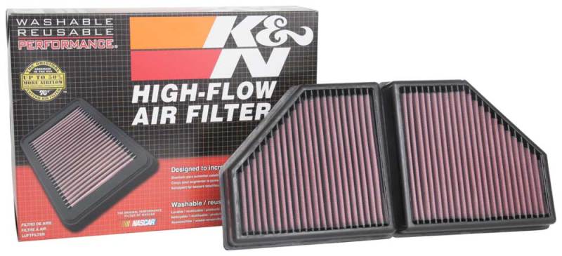 K&N Engineering 33-5086 High-Flow Reusable Air Filter for BMW 750i and M550i xDrive (2016-2019)