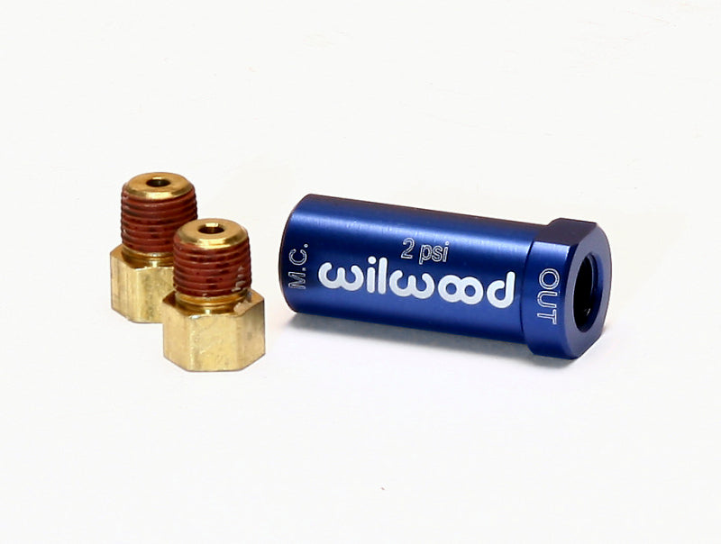 Wilwood Residual Pressure Valve - New Style with Fittings - 2 lb / Blue