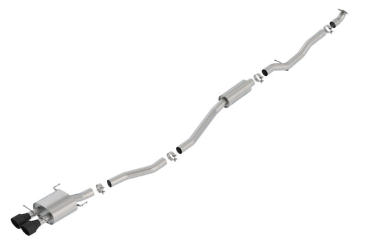 Borla S-Type Cat-Back Exhaust System for 2017-2020 Honda Civic Si 1.5L Turbo with Ceramic Black Tips