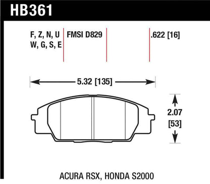 Hawk 06+ Civic Si HPS Street Front Brake Pads