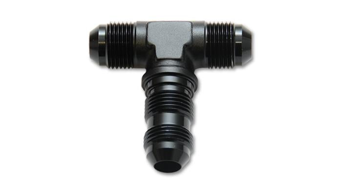 Vibrant -10AN Bulkhead Adapter Tee Fitting with Anodized Black Finish