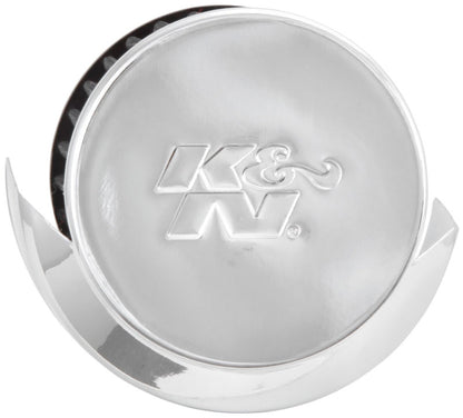K&N Engineering 62-1514 1.5-Inch Flange Crankcase Vent Filter with Chrome Top and Heat Shield