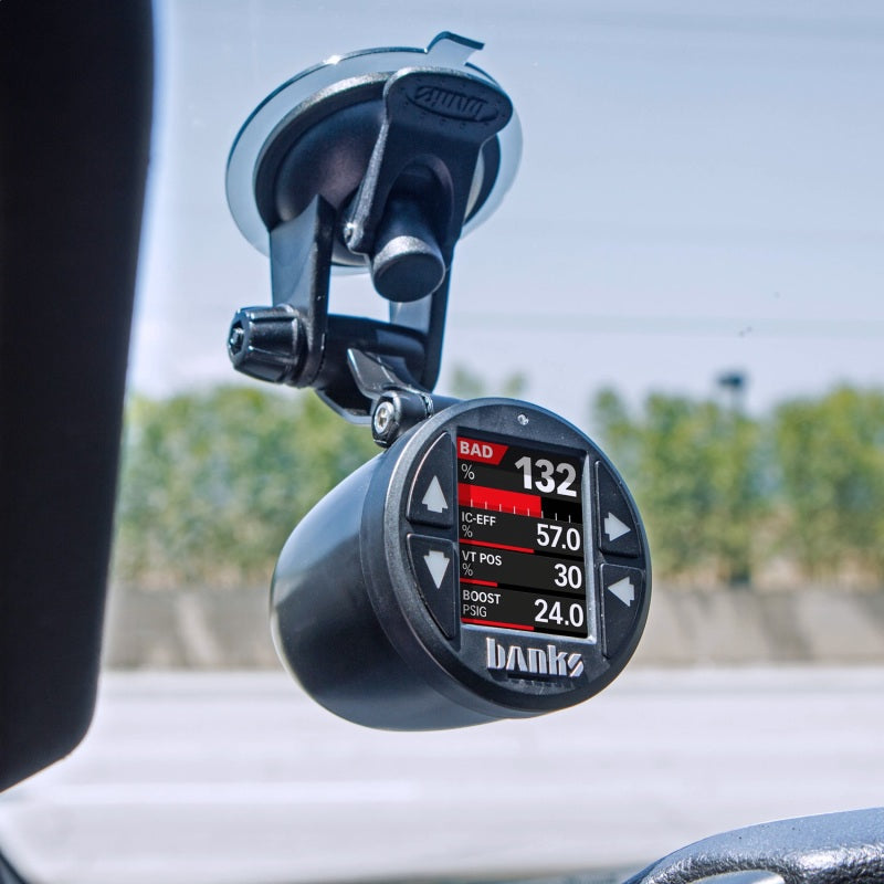 Banks Power 52mm Single Gauge Pod Kit with Sticky Base – Universal Suction Cup Mount for iDash and Other 52mm Gauges
