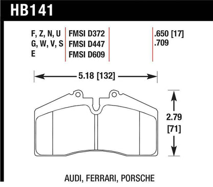Hawk Audi/Porsche Rear AND ST-40 Performance Ceramic Street Brake Pads