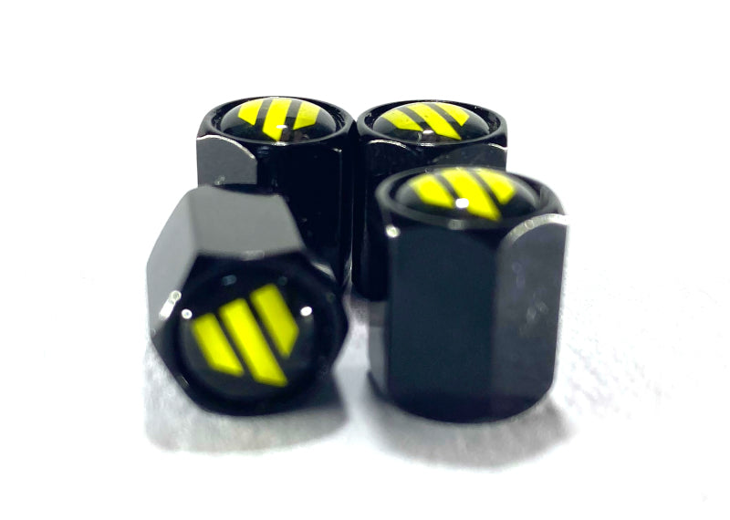 Whiteline KWM074 Anodized Black Tire Valve Stem Cap Set of 4