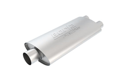 Borla ProXS 3-inch Inlet Dual 2.25-inch Outlet Oval Muffler with Reversible Design