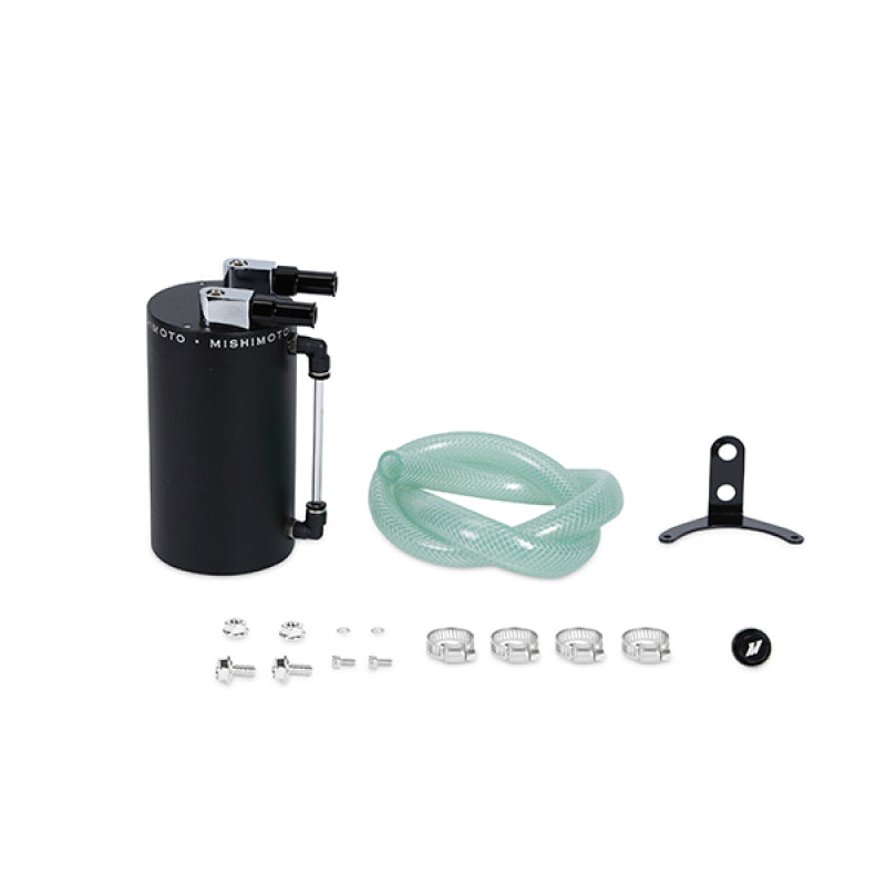 Mishimoto Large Aluminum Oil Catch Can - Wrinkle Black for Automotive Performance