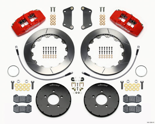 Wilwood Dynapro 6 Front Hat Kit – 12.88 inch Diameter Rotors for Mazda 3 (2004-2007) - Red Finish