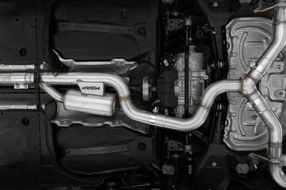 MBRP Armor Pro Series Cat-Back Exhaust System for Volkswagen Golf R MK8 – 3-inch Quad Rear with Carbon Fiber Tips and Valve Delete