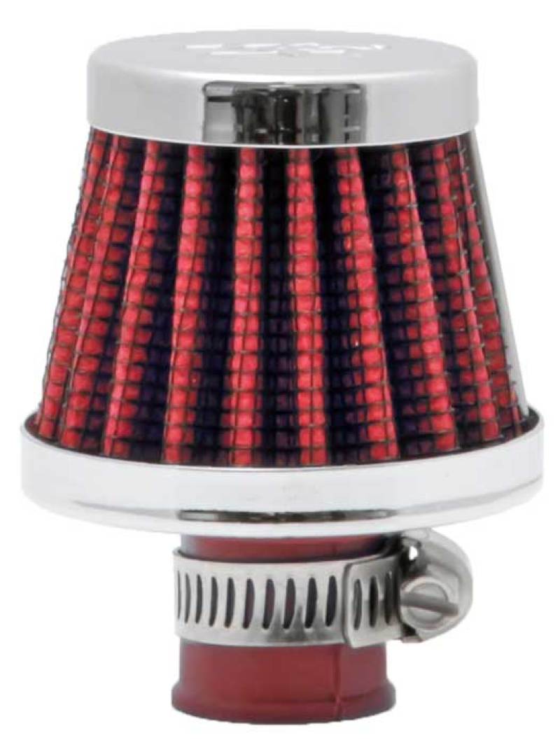 K&N Engineering 62-1600RD Crankcase Vent Filter with Chrome Top and Base for Classic and Racing Applications