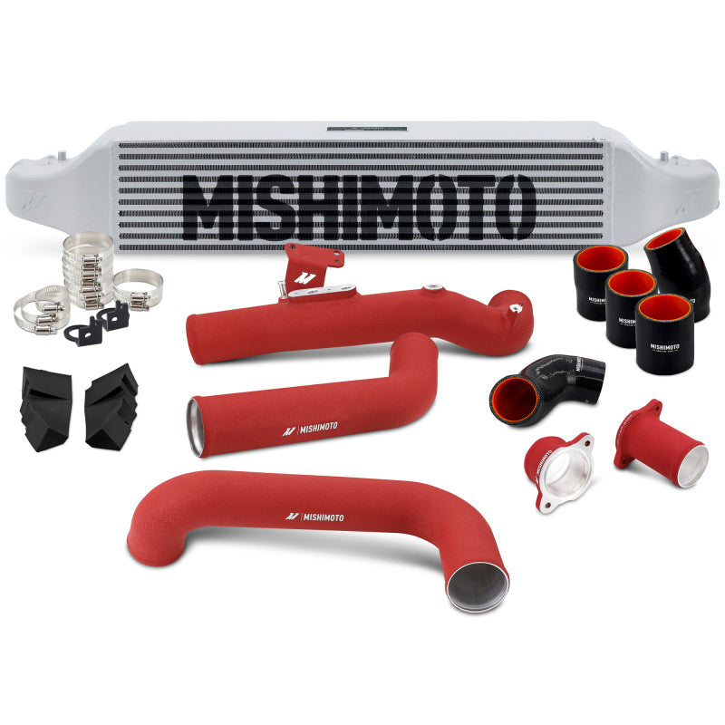 Mishimoto Honda Civic 2022+ 1.5T Intercooler Kit with Silver Core and Red Piping
