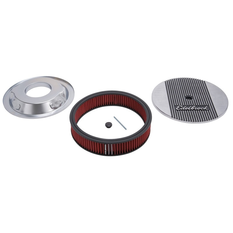 Edelbrock Elite II 14-Inch Diameter Round Air Cleaner with Polished Finish and 3-Inch Reusable Filter