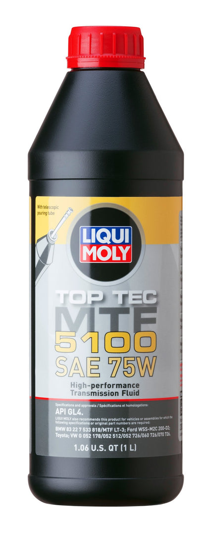 LIQUI MOLY Top Tec MTF 5100 Gear Oil SAE 75W – High-Performance Transmission Fluid for Manual and Dual-Clutch Transmissions