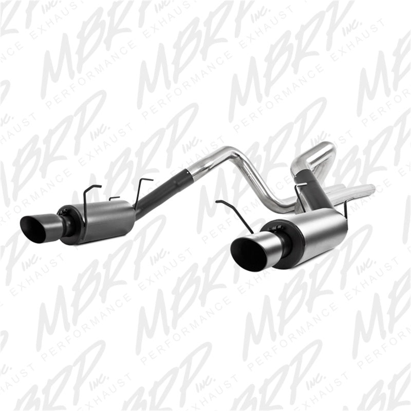 MBRP Armor BLK Series Cat Back Exhaust System for Ford Mustang 2011-2014 – Dual Split Rear Exit with Black Coating and 4-Inch Tips