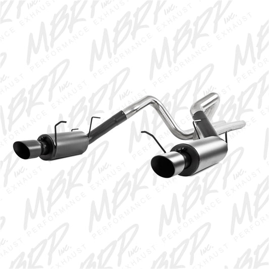 MBRP Armor BLK Series Cat Back Exhaust System for Ford Mustang 2011-2014 – Dual Split Rear Exit with Black Coating and 4-Inch Tips