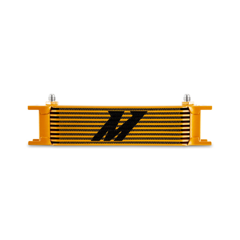 Mishimoto Universal -6AN 10 Row Oil Cooler - Gold for High-Performance Engine and Transmission Cooling
