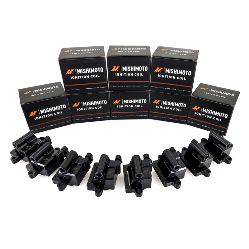 Mishimoto 99-07 GM Square Style Engine Ignition Coil Set - Reliable Replacement for GMC and Chevrolet LS Engines