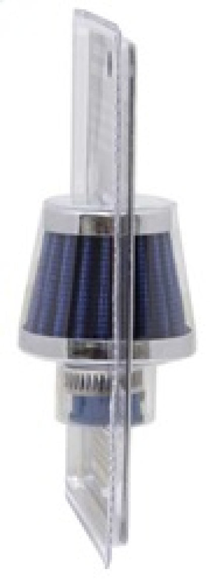 K&N Engineering 62-1600BL Blue Rubber Base Crankcase Vent Filter with Chrome Top and Flange
