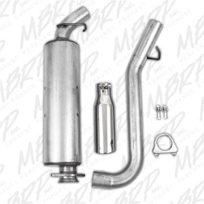 MBRP Armor Lite Series Cat Back Exhaust System for Jeep Wrangler 2002-2006 2.5L & 4.0L - Single Side Exit with 3.5-inch Tip