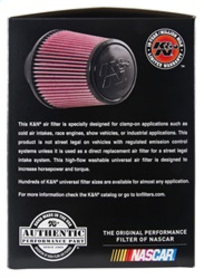 K&N Engineering Universal Round Tapered Rubber Air Filter - 6-inch Base OD, 3-inch Flange ID, 6-inch Height