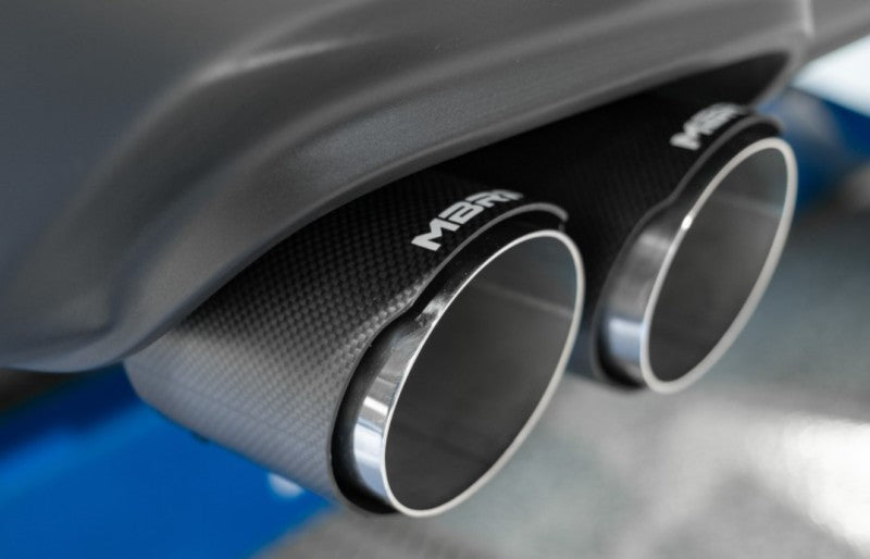 MBRP Armor Pro Series 3-Inch Cat-Back Exhaust System with Quad Carbon Fiber Tips for Dodge Challenger 2015-2017