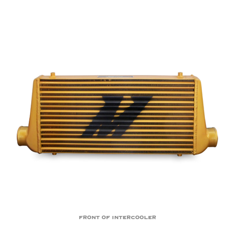 Mishimoto Eat Sleep Race Special Edition Gold M-Line Intercooler - Universal Front-Mount Aluminum Cooler for Enhanced Engine Performance