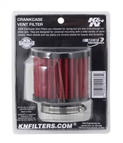 K&N Engineering 62-1470 1.75 Inch Crankcase Vent Filter with Rubber Top for Classic & Racing Applications