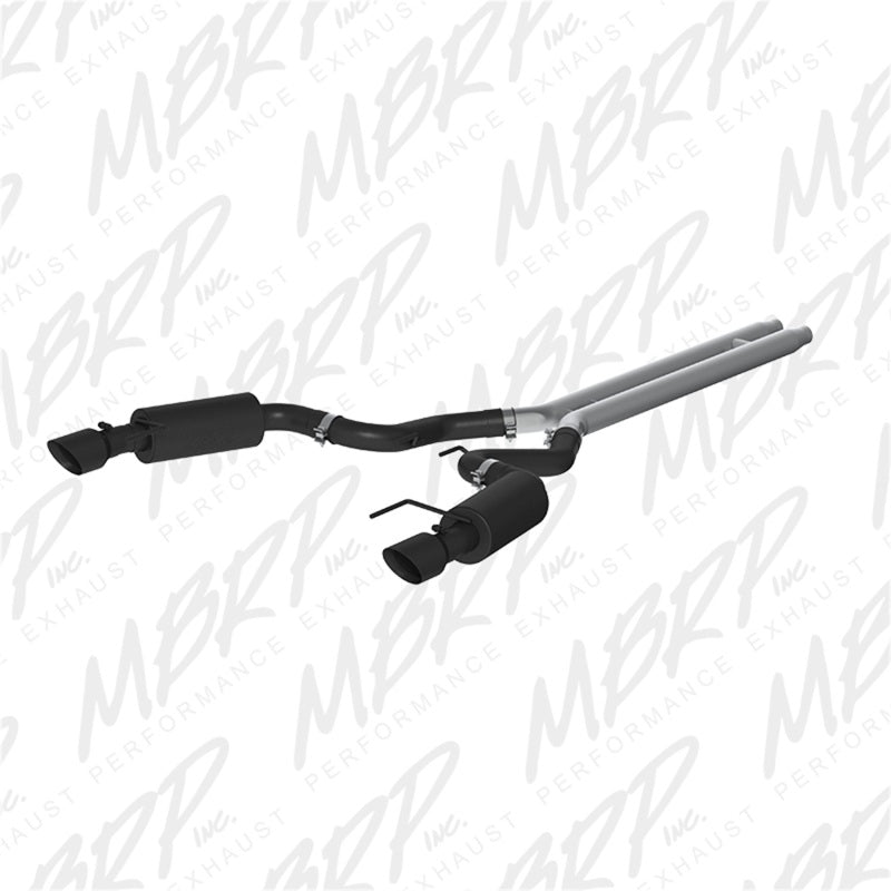 MBRP S7239BLK Armor BLK Series 3-Inch Cat Back Dual Split Rear Exit Exhaust System for Ford Mustang GT 5.0 Convertible