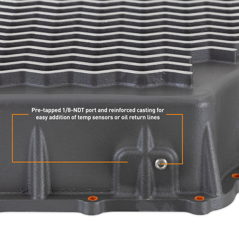 Mishimoto Aluminum Transmission Pan for Ford 6.7L Powerstroke (2011-2019) – Cast Aluminum, Gunmetal Gray