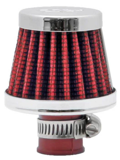 K&N Engineering 62-1600RD Crankcase Vent Filter with Chrome Top and Base for Classic and Racing Applications