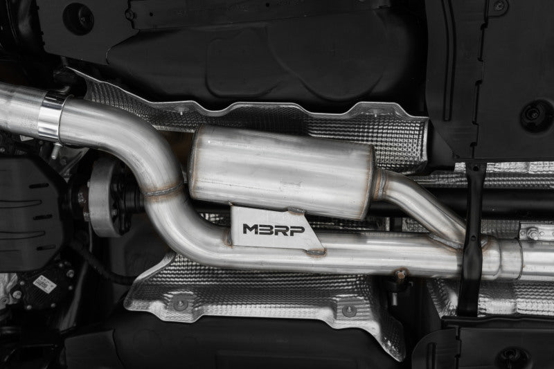 MBRP Armor Pro Series 2022-2024 Volkswagen Golf R MK8 T304 Stainless Steel 3-inch Cat-Back Exhaust System with Quad Rear Exit and Carbon Fiber Tips
