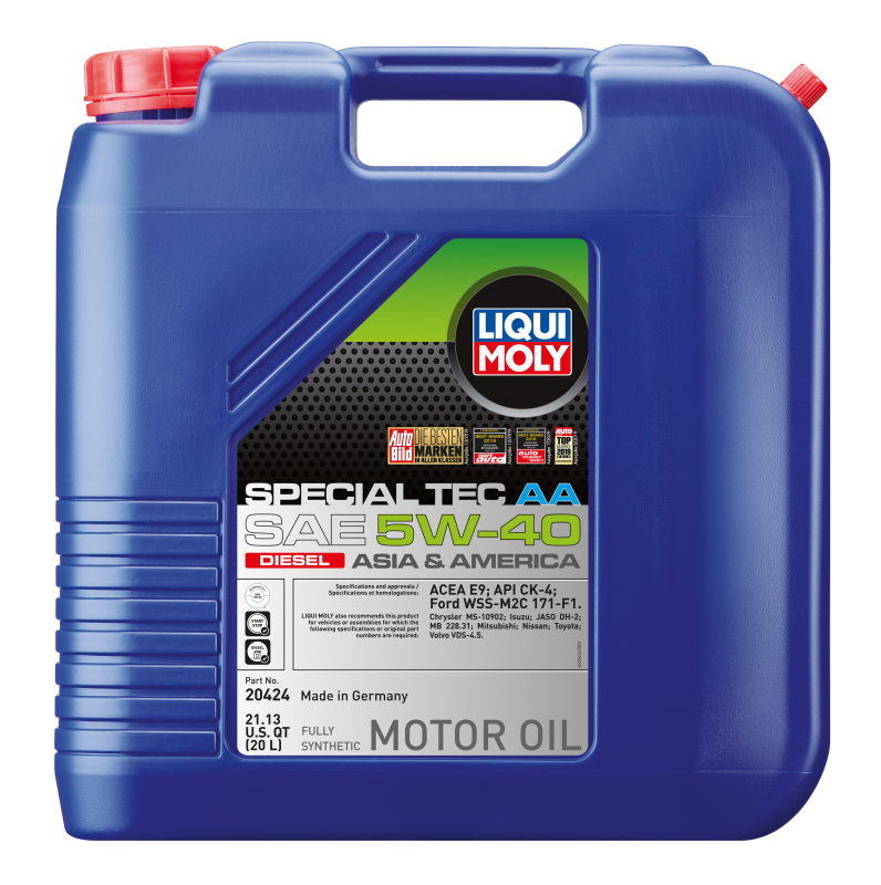 LIQUI MOLY 20L Special Tec AA SAE 5W40 Diesel Motor Oil – Premium Synthetic for Modern Diesel Engines