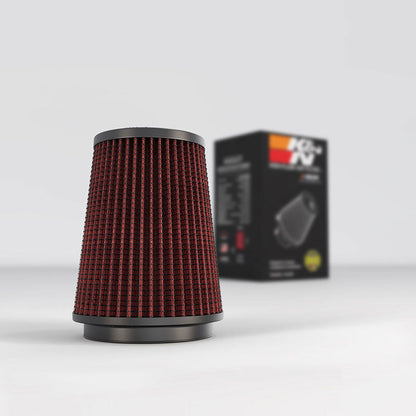 K&N Engineering Universal Rubber Air Filter – 3.5 inch Flanged Diameter, 4.625 inch Base, 3.5 inch Top, 5.5 inch Height