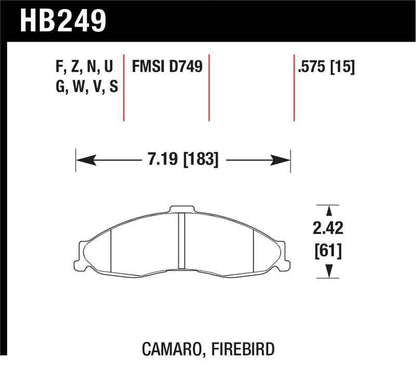 Hawk 98-02 Camaro/Firebird HP+ Street Front Brake Pads