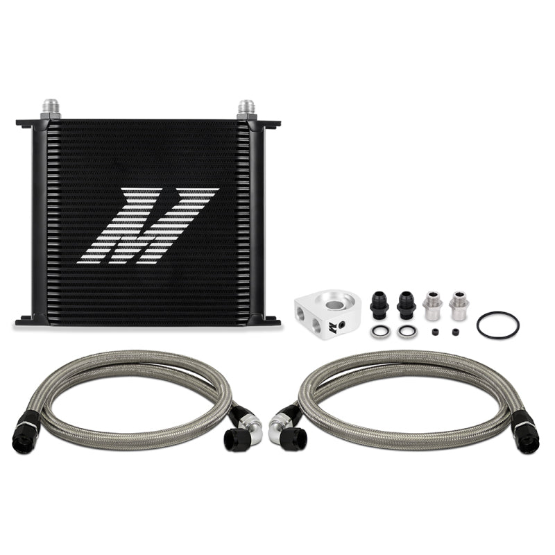 Mishimoto Universal Oil Cooler Kit 34-Row Black - High-Performance Engine Oil Cooling Solution