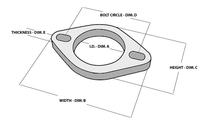 Vibrant 2-Bolt T304 Stainless Steel Exhaust Flange (3-inch ID)