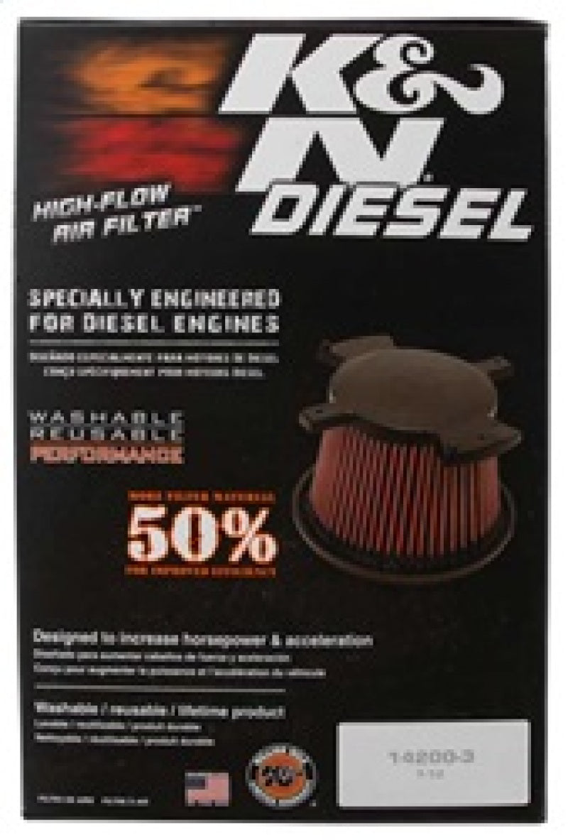 K&N Engineering High-Flow Replacement Air Filter for 2017 Ford F-250 and F-350 Super Duty V8-6.7L Diesel