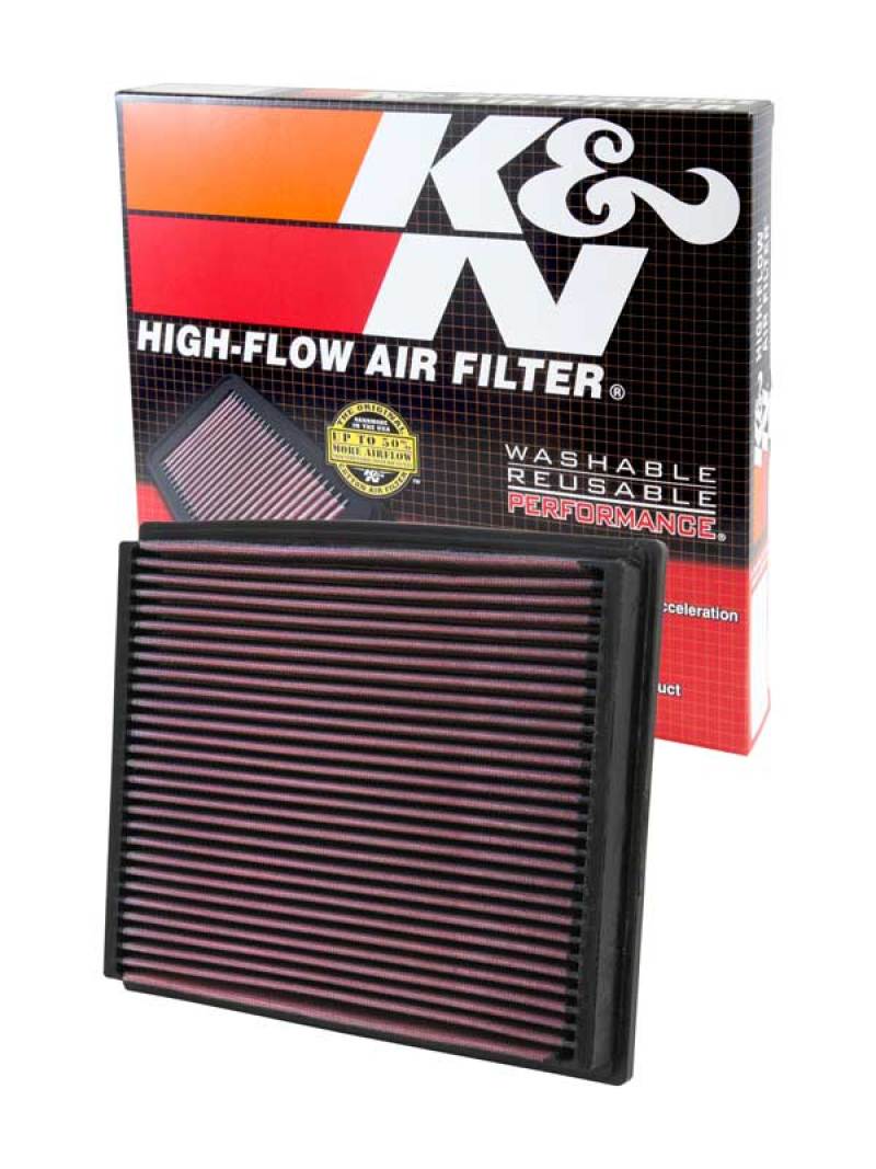 K&N Engineering Part 33-2125 High-Flow Reusable Drop-In Air Filter for Volkswagen Passat and More