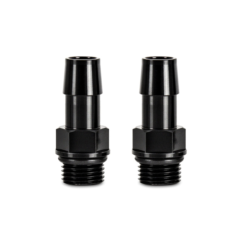 Mishimoto MMFT-M16-12BK Aluminum Fittings - 16x1.5 to 1/2-Inch Hose Barb Adapter (Pack of 2)