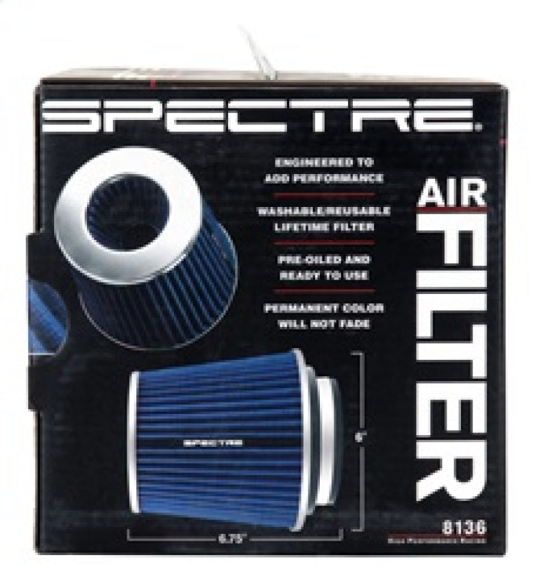 Spectre Adjustable Conical Air Filter 5-1/2 Inch Tall - Blue for 3, 3.5, and 4 Inch Tubes