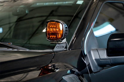 Addictive Desert Designs Ditch Light Brackets for 2015-2020 Ford F-150 and Raptor — Black Powder Coated Steel Mounts