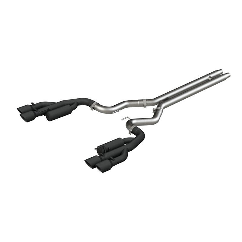 MBRP Armor BLK Series 3-inch Cat Back Exhaust System for Ford Mustang 2018-2022 with Quad Tips and Black Coating