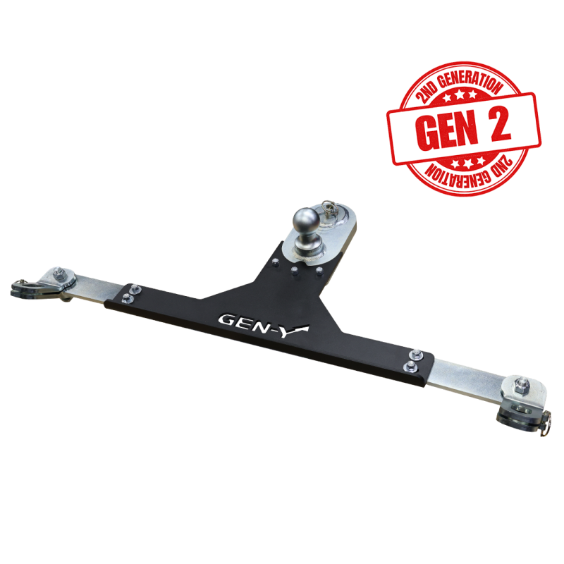 Gen-Y Dodge/RAM GoosePuck II 5in Offset Ball Puck Mount & 25K Towing w/Safety Chain Anchors