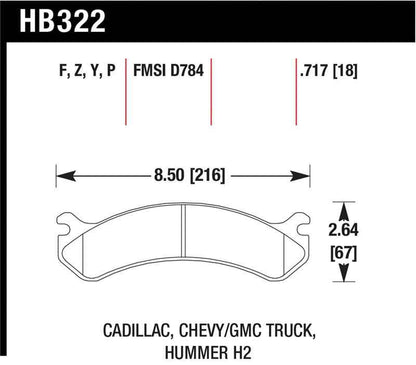 Hawk Chevy / GMC Truck / Hummer Super Duty Street Front Brake Pads