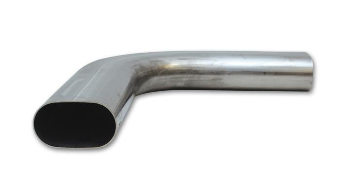 Vibrant 3-inch Oval T304 Stainless Steel 90-Degree Mandrel Bend with 6-inch Leg Lengths