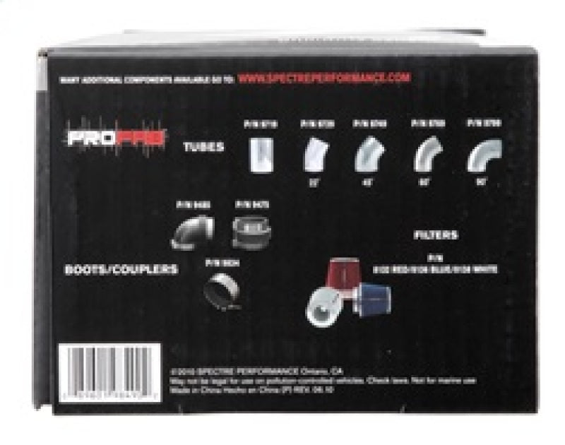 Spectre 9849 Air Intake Plenum with 4-inch Diameter Inlet - Polished Cast Aluminum