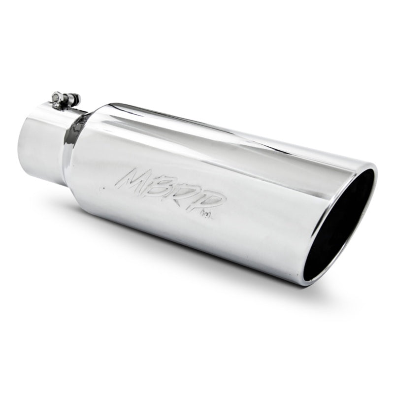 MBRP Universal 6-inch Diameter Rolled End Exhaust Tip - T304 Stainless Steel, 4-inch Inlet, 18-inch Length