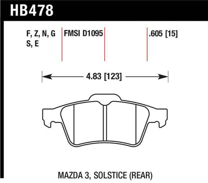 Hawk 13-14 Ford Focus ST / Mazda/ Volvo HP+ Street Rear Brake Pads