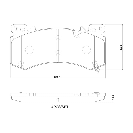 Brembo OE Front Ceramic Brake Pads for Cadillac Escalade, Suburban, and Chevy Silverado 1500 (2021-2024)