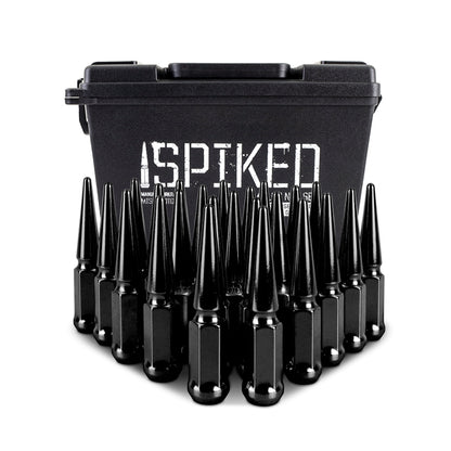 Mishimoto Steel Spiked Lug Nuts M14 x 1.5 – 24-Pack Black for Aggressive Wheel Styling
